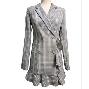 Forever 21 Gingham Ruffle Trench Coat. Size Small.
